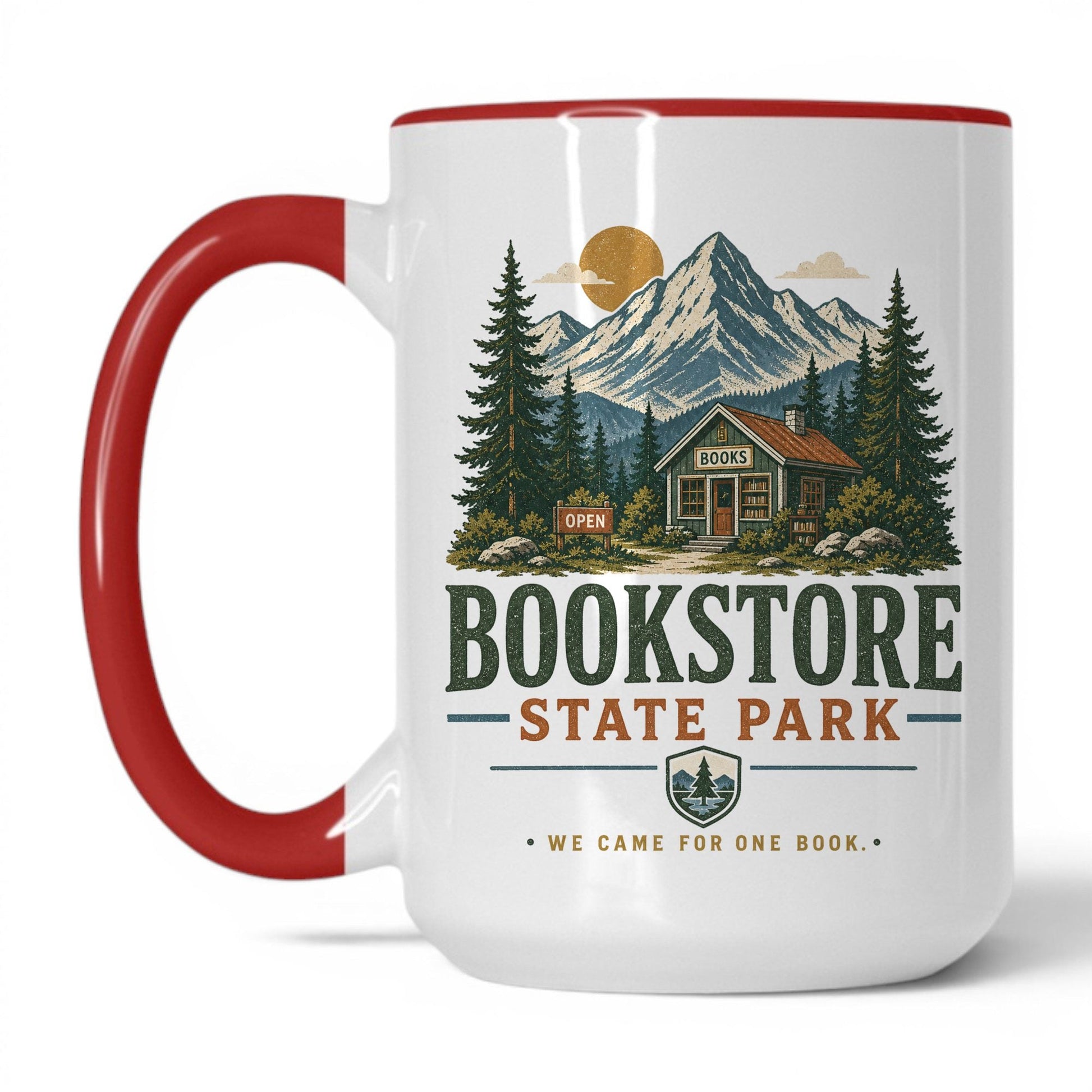Bookstore State Park Mug – 15oz White/Red Mug
