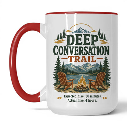 Deep Conversation Trail Mug – 15oz White/Red Mug