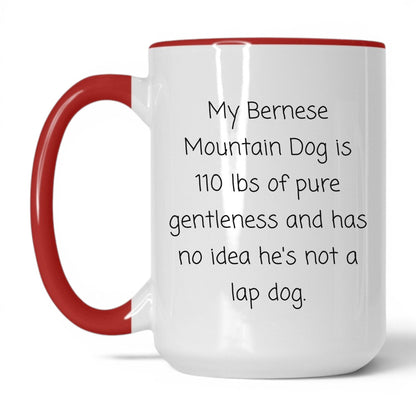 Bernese Mountain Dog Mug – 15oz White/Red Mug