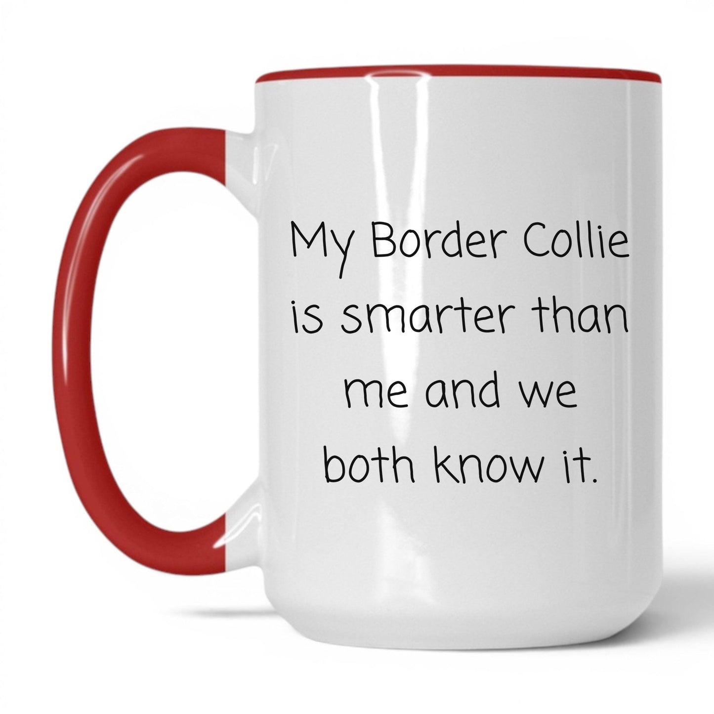 Border Collie Dog Lover Mug – 15oz White/Red Mug