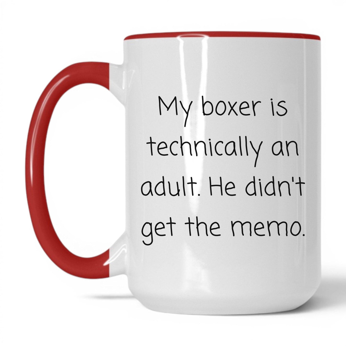 Boxer Dog Lover Mug – 15oz White/Red Mug