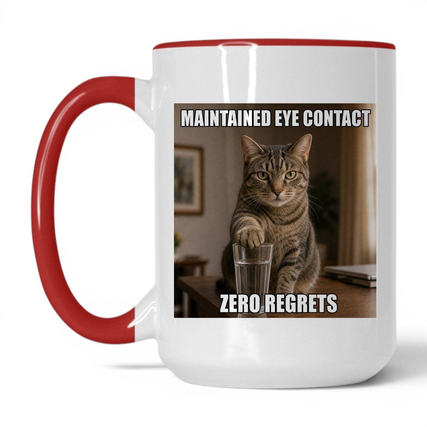 Maintained Eye Contact Cat Coffee Mug