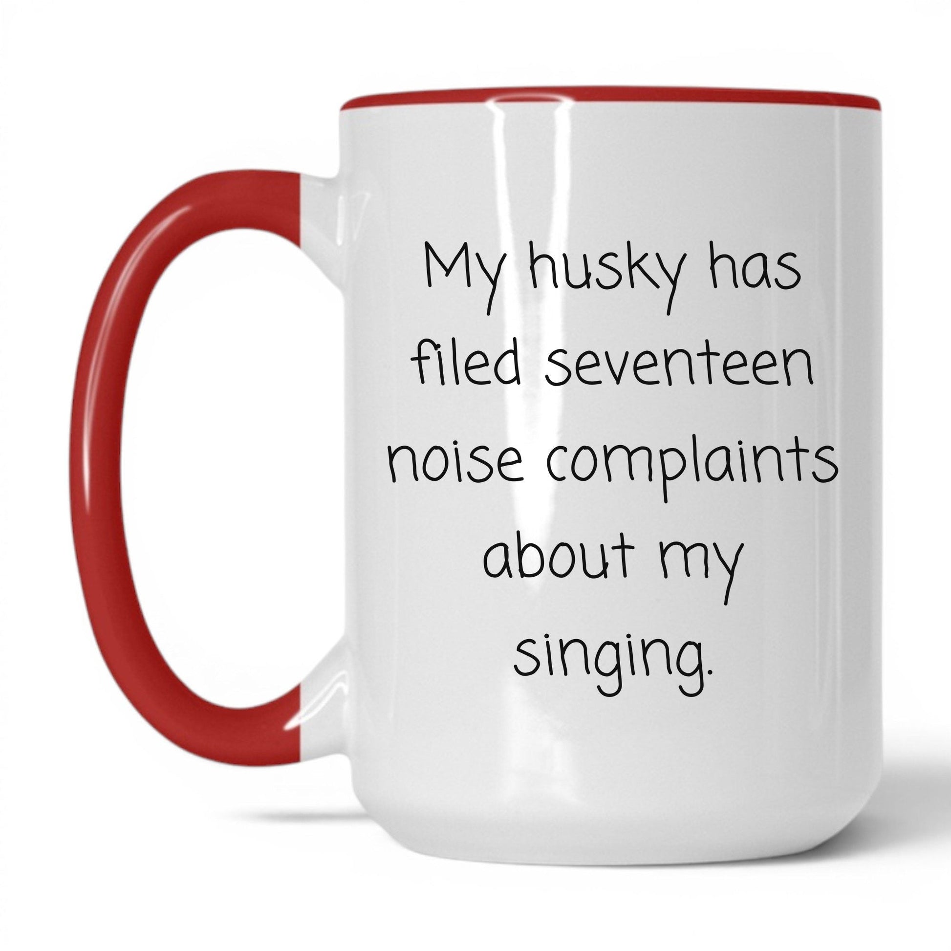 Husky Dog Mom Mug – 15oz White/Red Mug