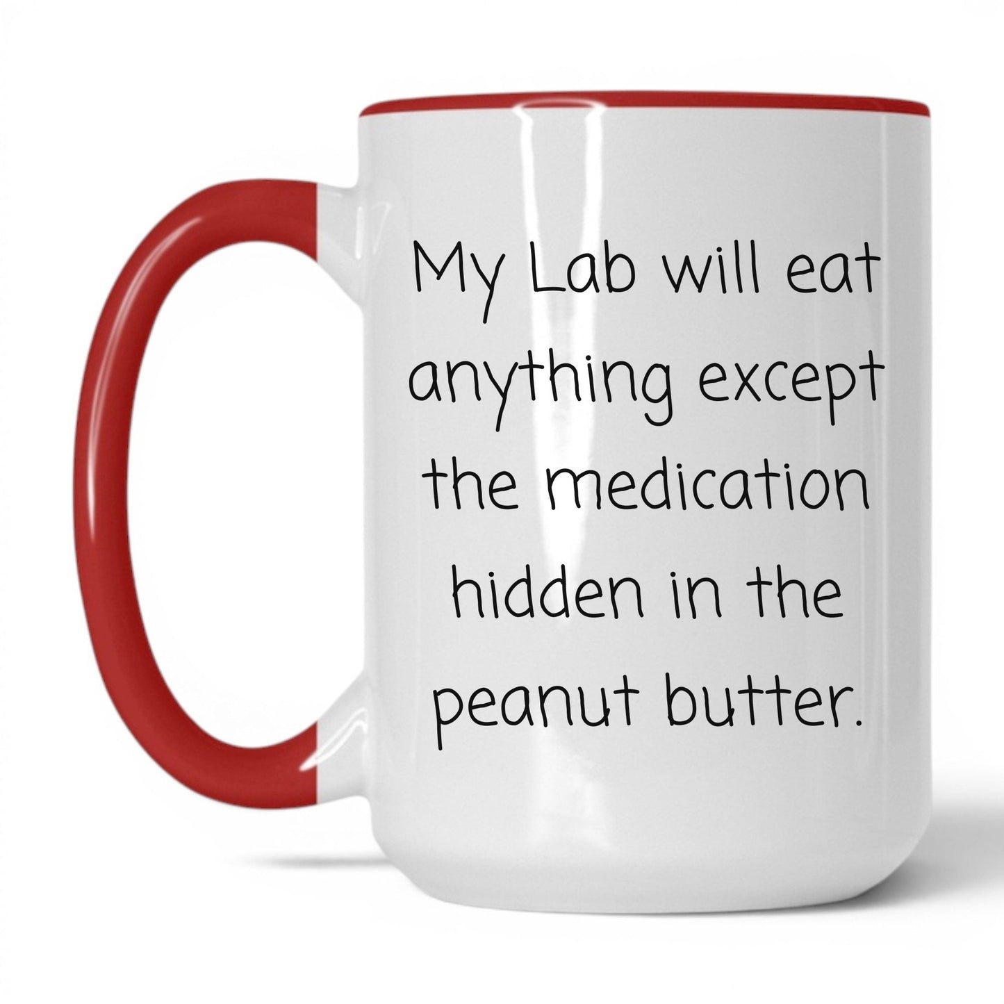 Sassy Labrador Mug – 15oz White/Red Mug