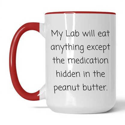 Sassy Labrador Mug – 15oz White/Red Mug