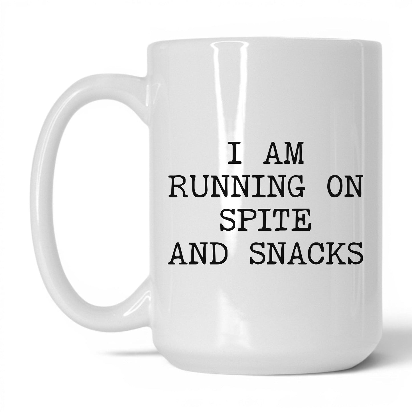 Running on Spite and Snacks Coffee Mug