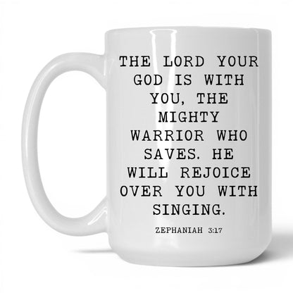 The Lord Is With You Mug – 15oz White/Pink Mug