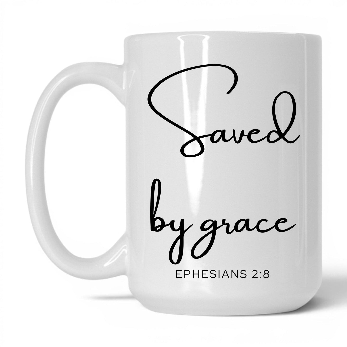 Saved by Grace Mug – 15oz White/Pink Mug