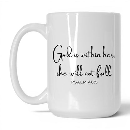 God Is Within Her Mug – 15oz White/Pink Mug