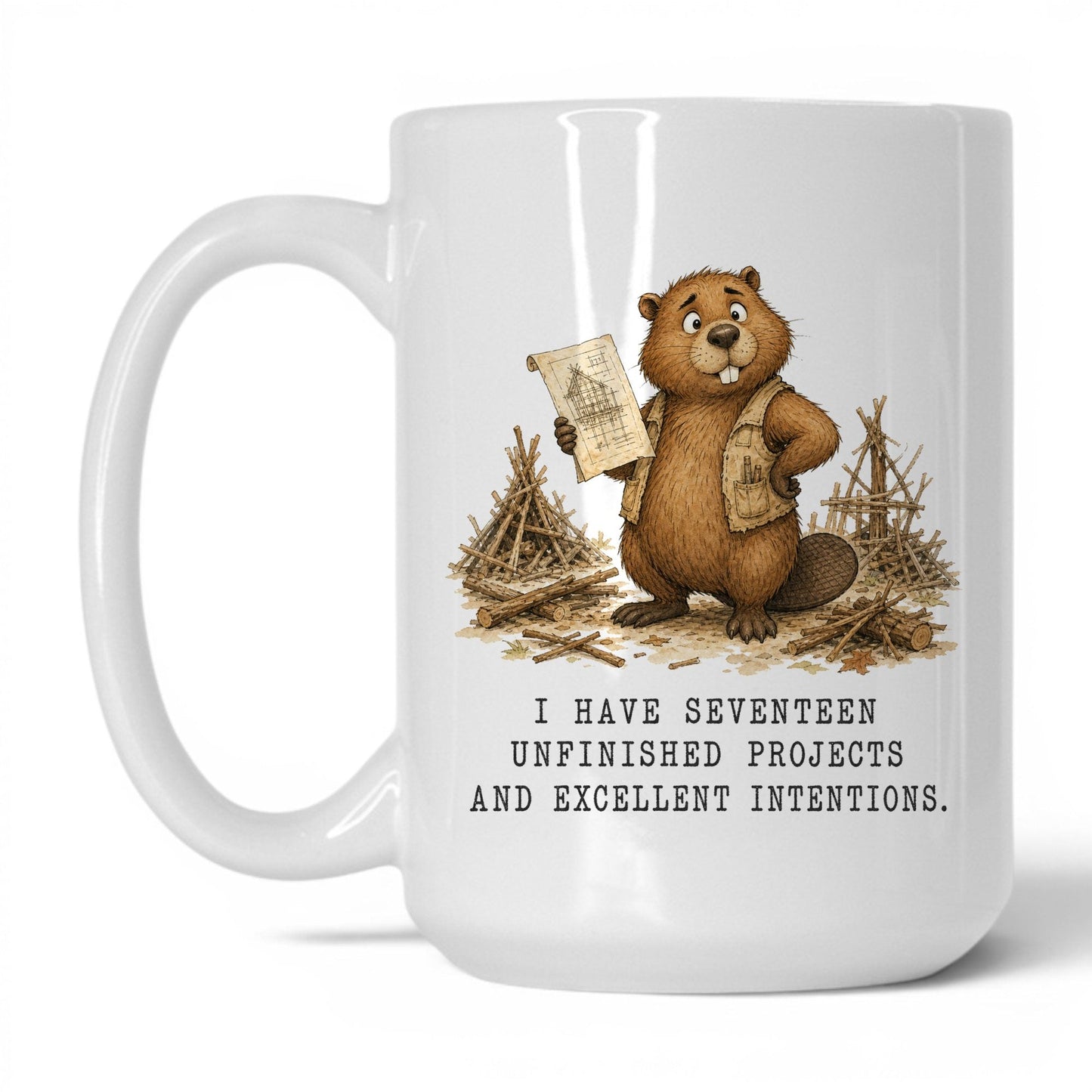 Unfinished Projects Beaver Coffee Mug