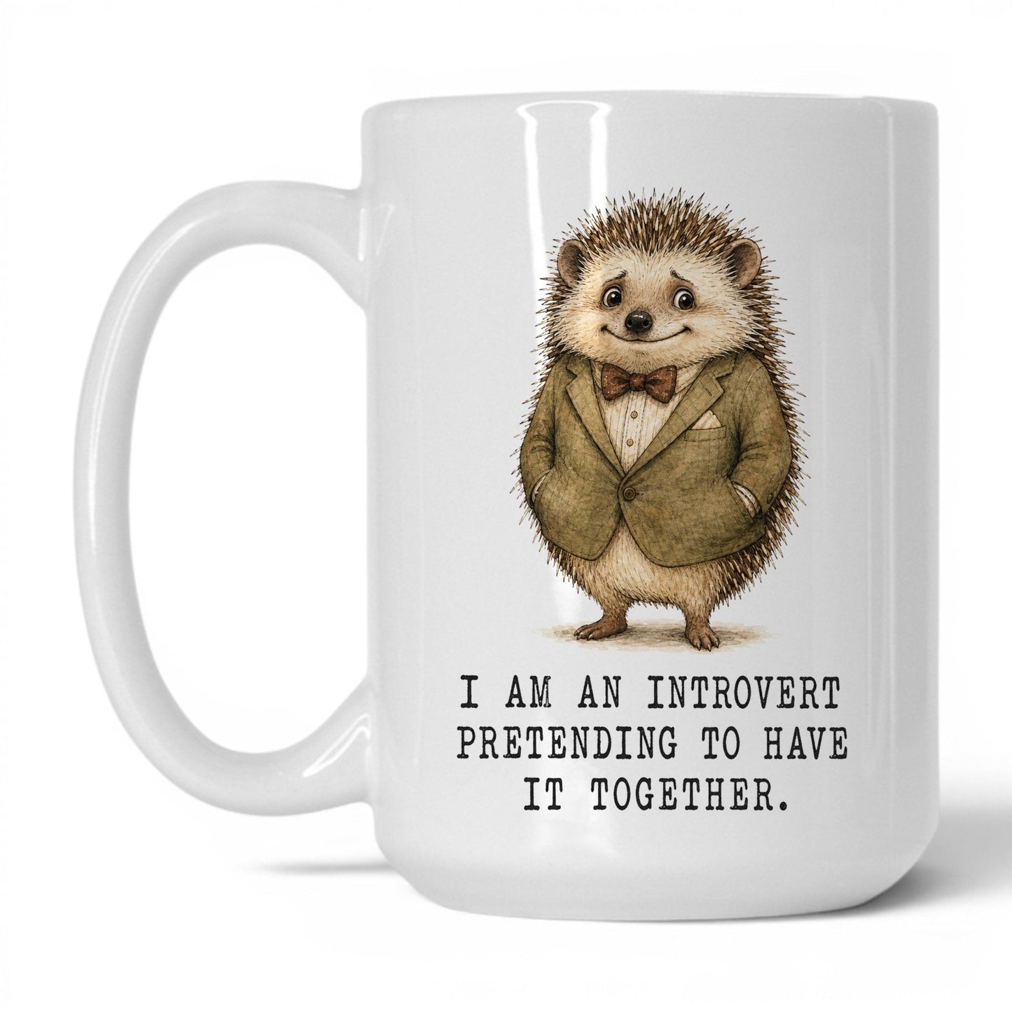 Introvert Pretending Hedgehog Mug – 15oz White Mug