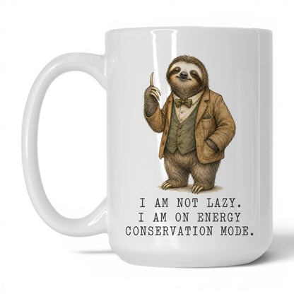 Energy Conservation Mode Sloth Mug – 15oz White Mug
