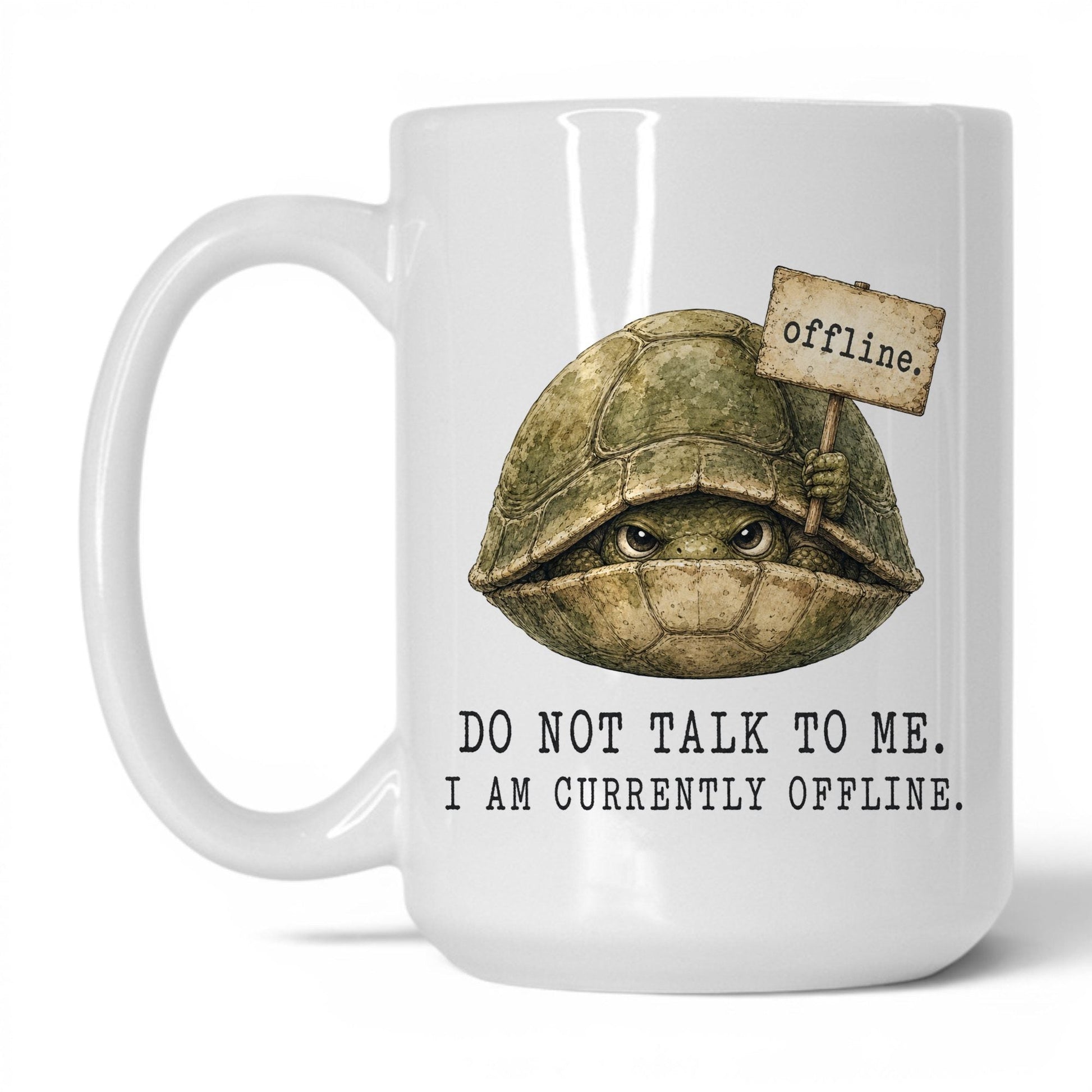 Currently Offline Turtle Mug – 15oz White Mug