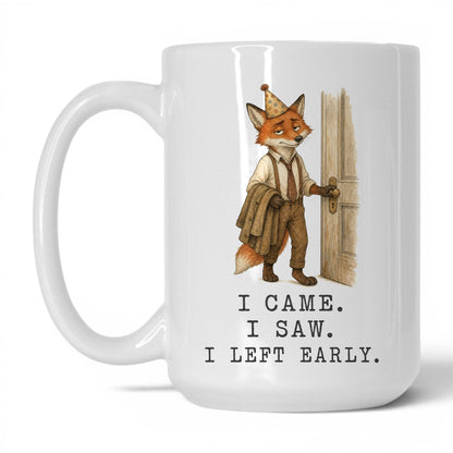 Left the Party Early Fox Mug – 15oz White Mug