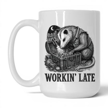 Workin' Late Opossum Coffee Mug