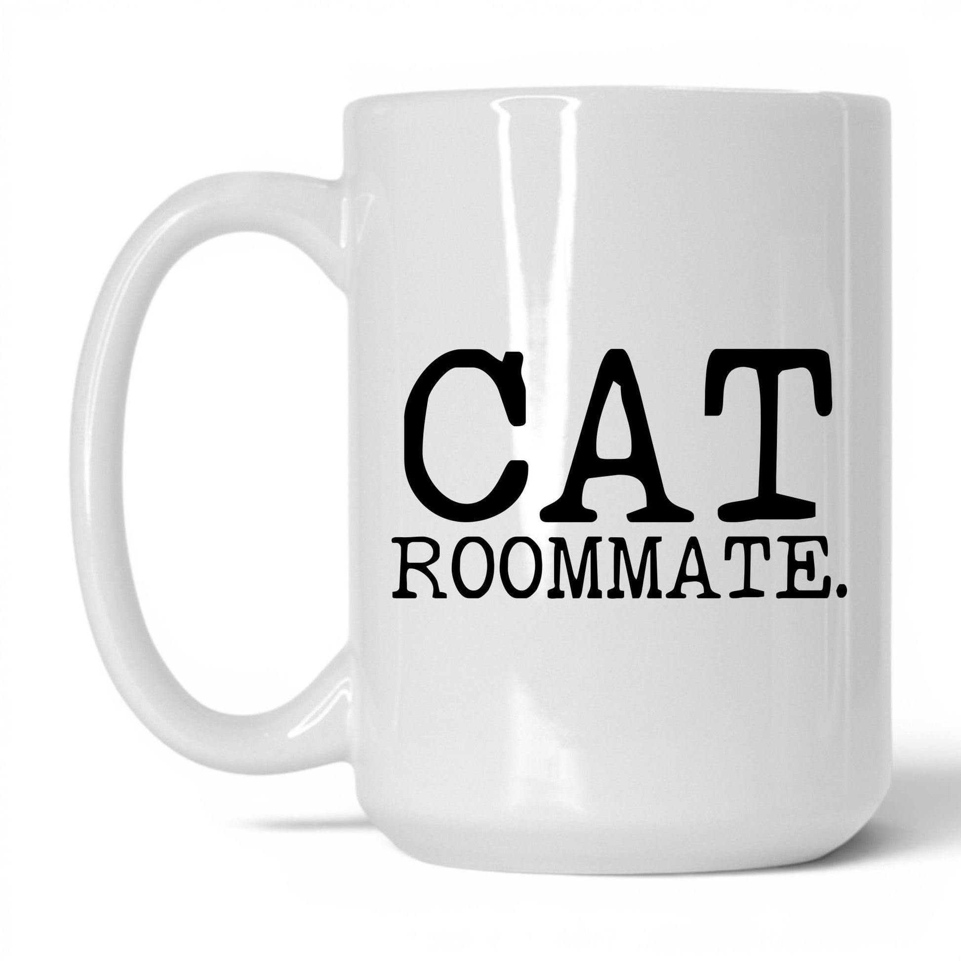 Cat Roommate 15oz white coffee mug