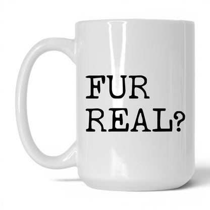 Fur Real 15oz white coffee mug