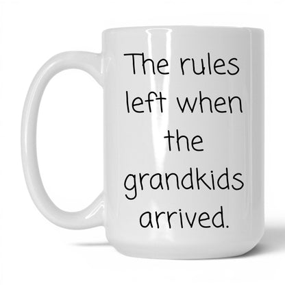 Rules Left When Grandkids Arrived Mug – 15oz White Mug