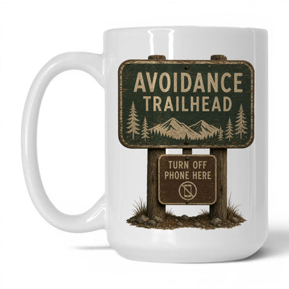 Avoidance Trailhead Mug – 15oz White Mug