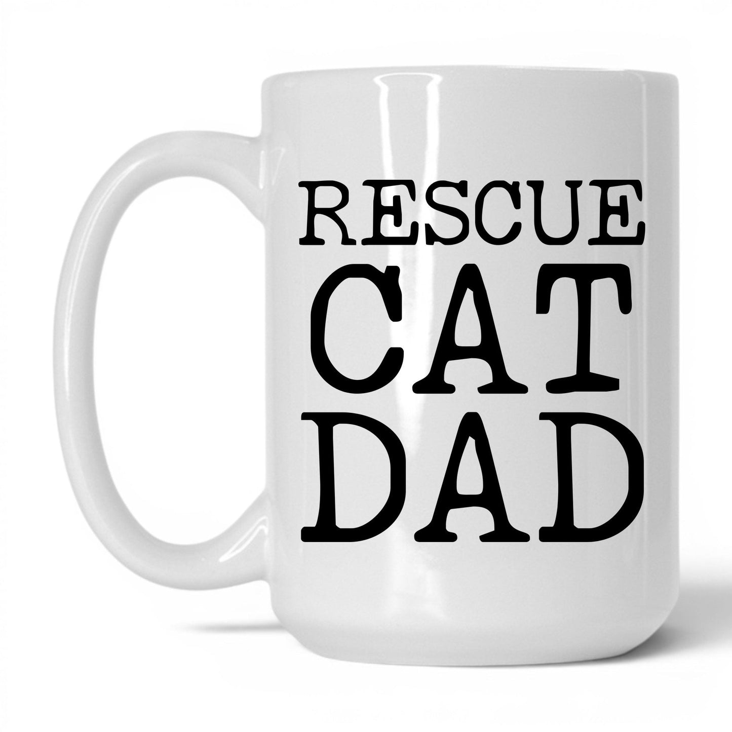 Rescue Cat Dad 15oz white coffee mug