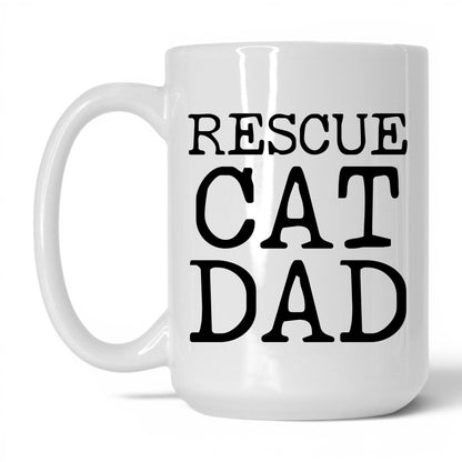 Rescue Cat Dad 15oz white coffee mug