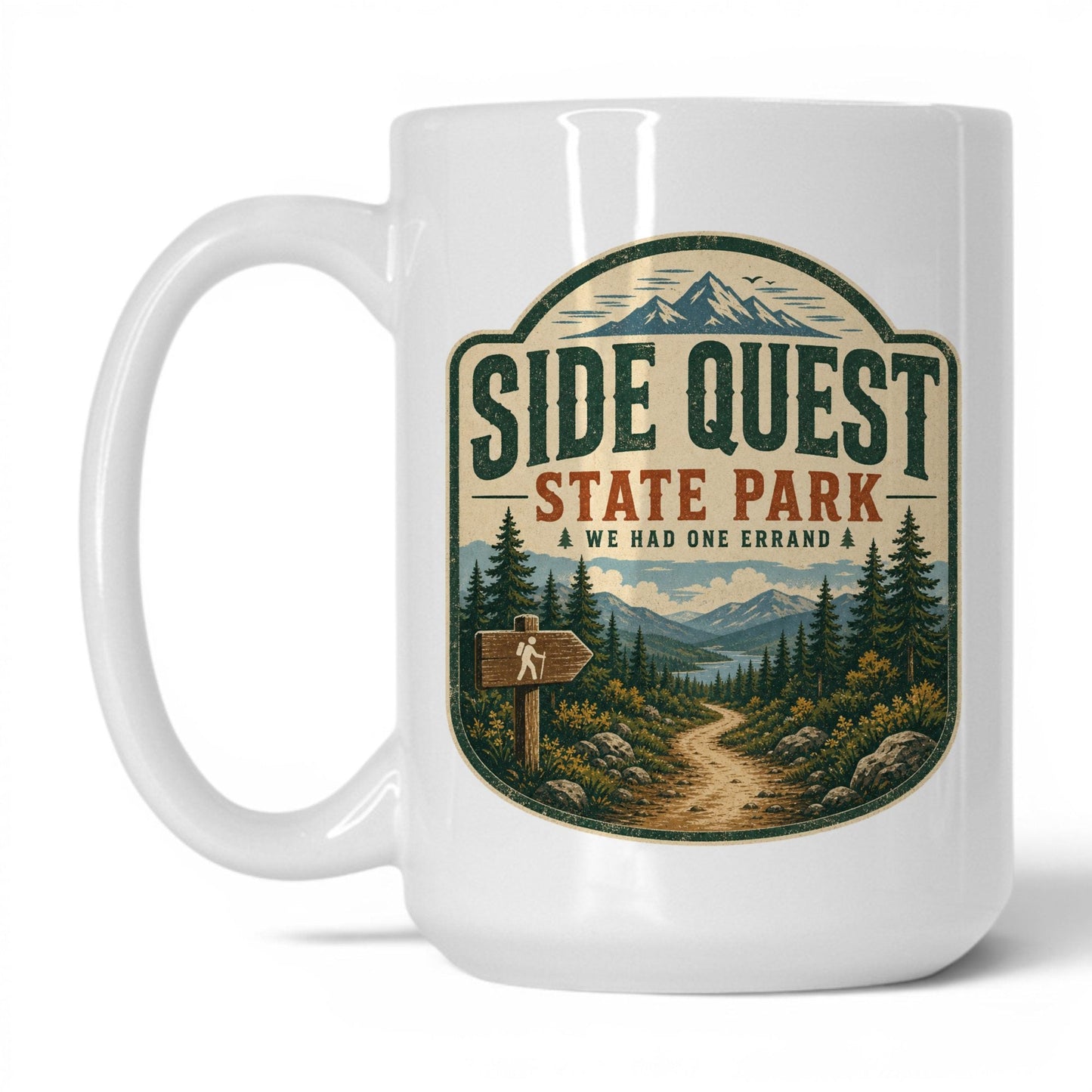 Side Quest State Park Coffee Mug – 15oz White Mug
