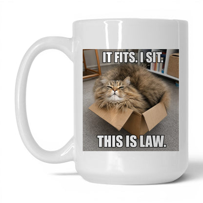 It Fits I Sit Cat Coffee Mug