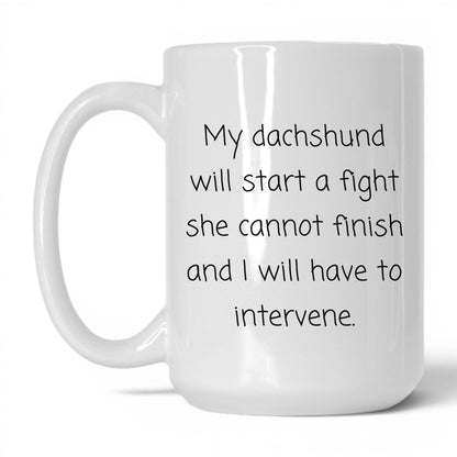 Feisty Doxie Mug – 15oz White Mug