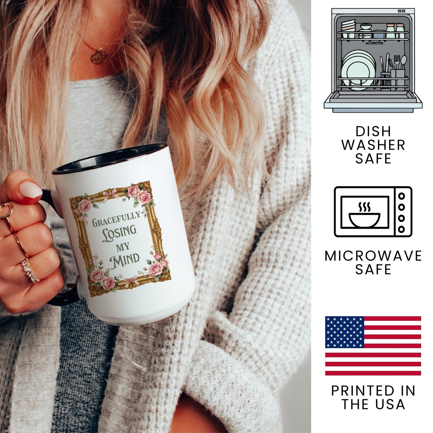 Gracefully Losing My Mind mug features