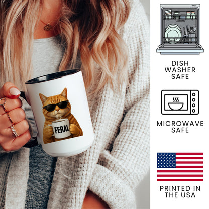 Orange Cat Feral coffee mug — 3 key points