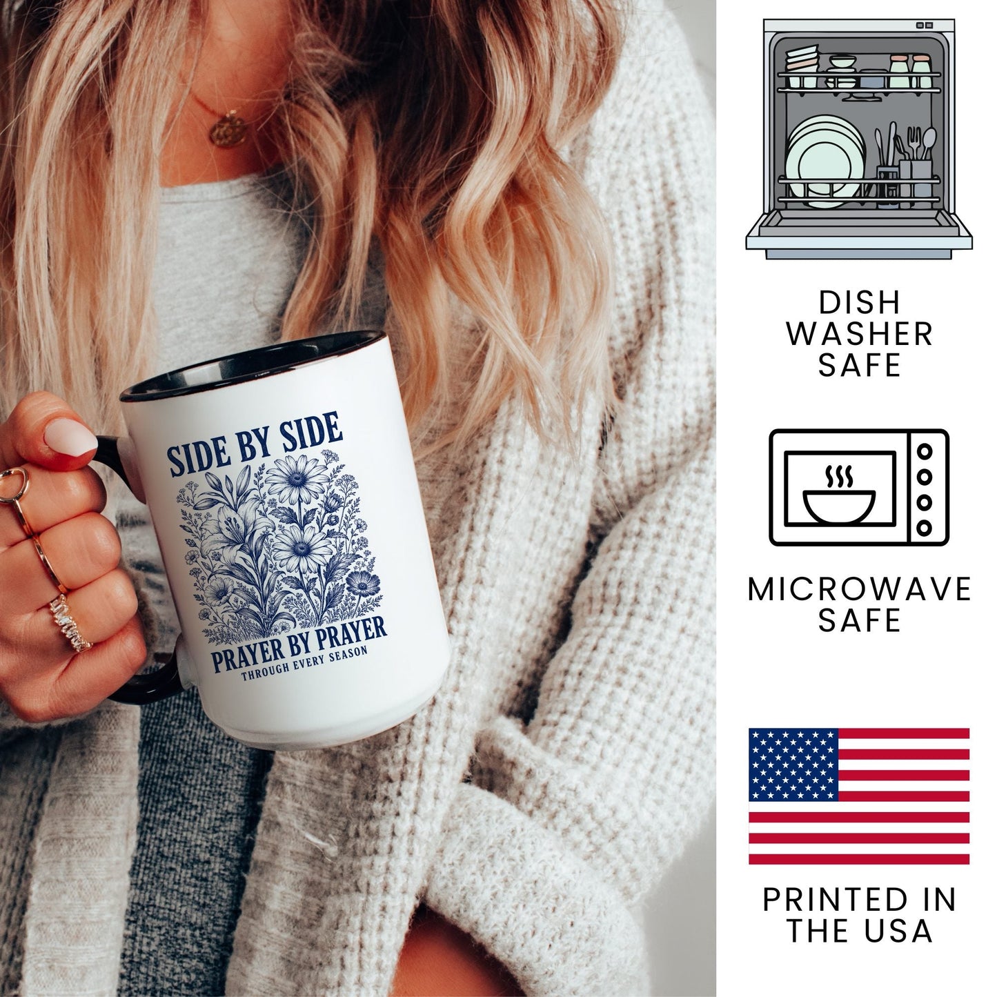 Side by Side, Prayer by Prayer coffee mug – dishwasher safe, microwave safe
