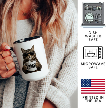 Tabby Cat Rage coffee mug key points