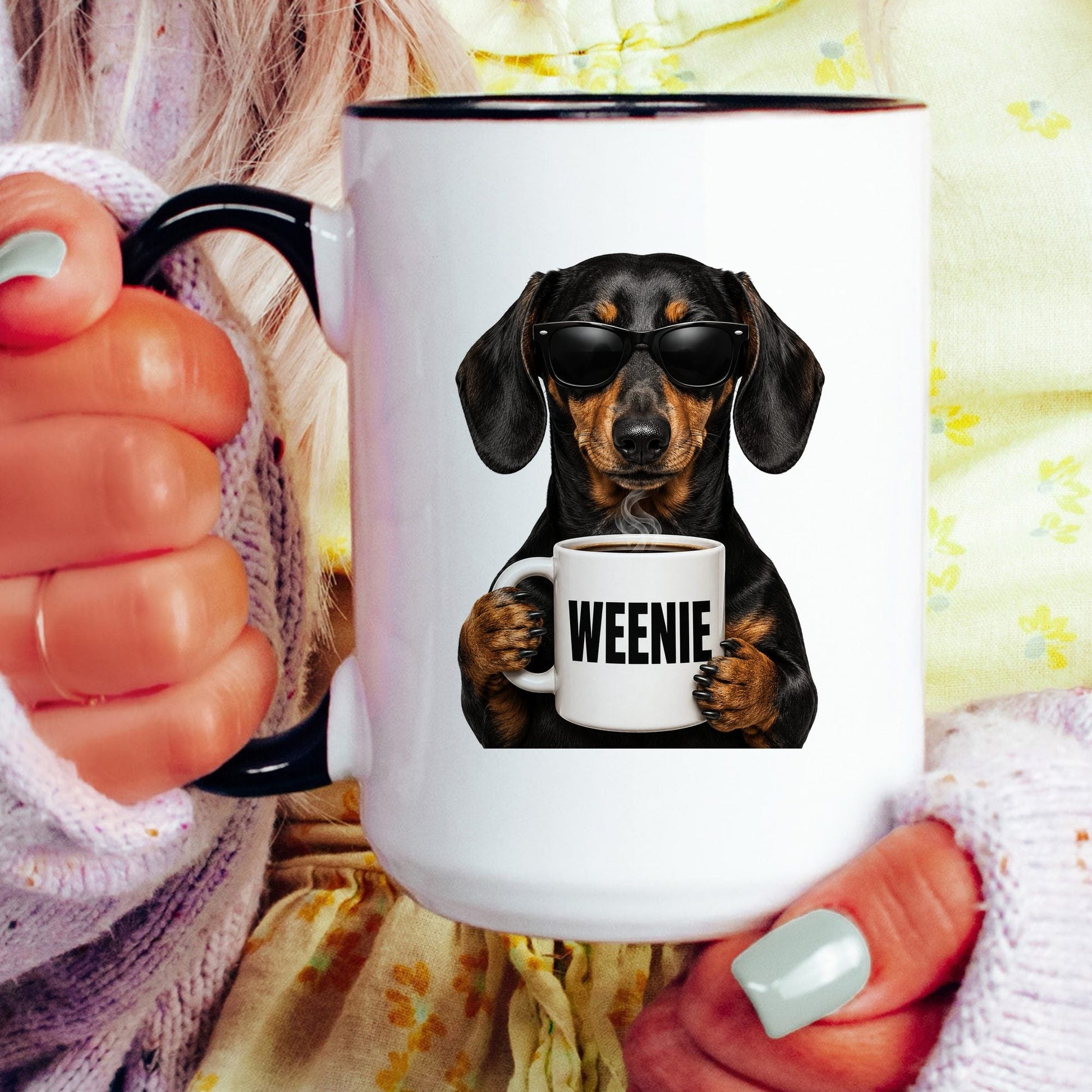 Dachshund Weenie coffee mug — model