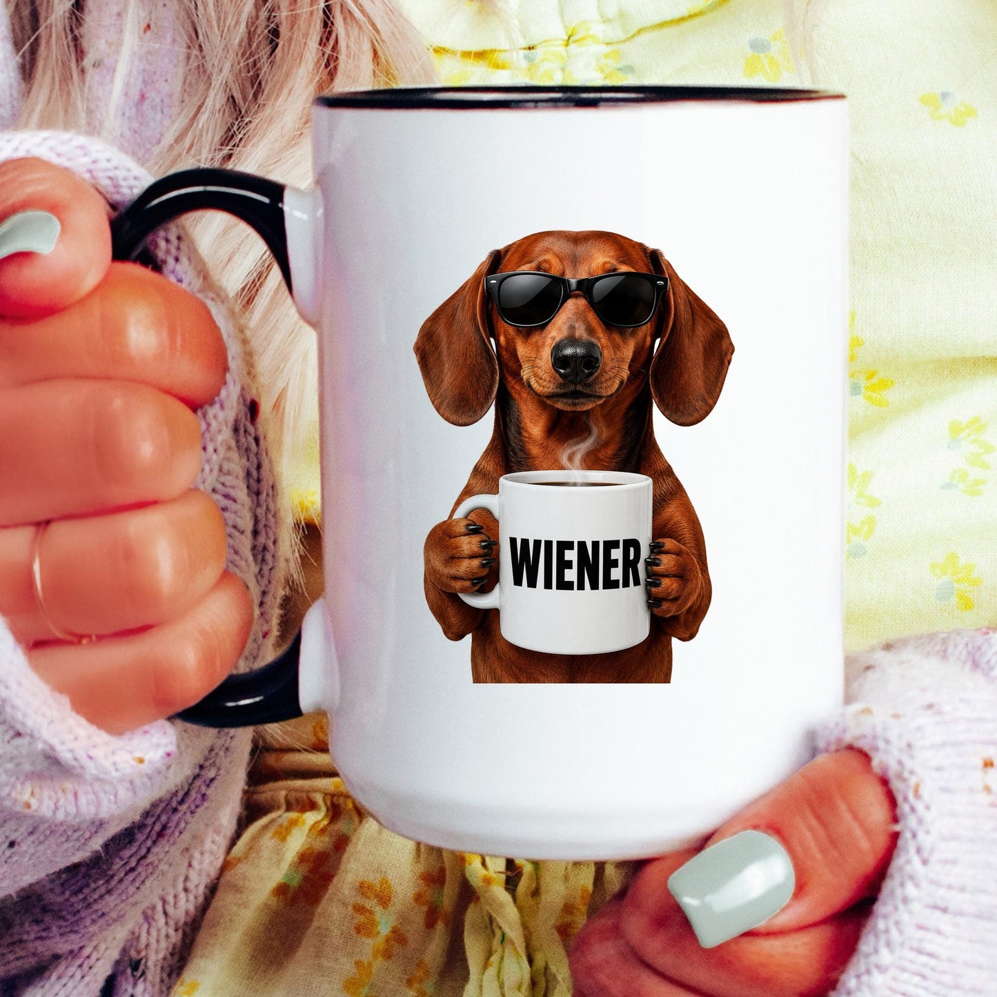 Dachshund Wiener coffee mug — model