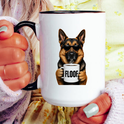 German Shepherd Floof coffee mug — model