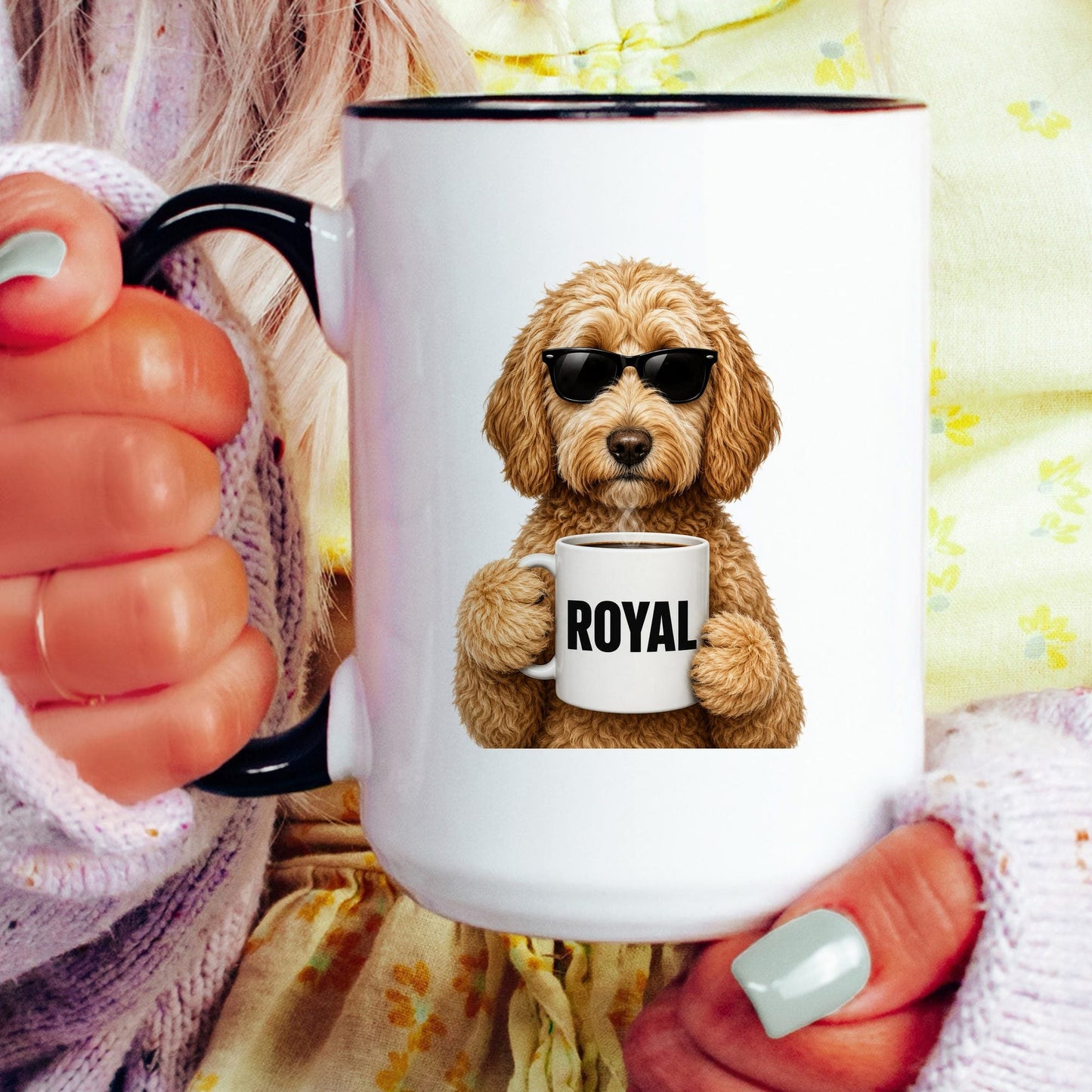 Goldendoodle Royal coffee mug — model