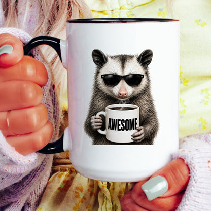 Opossum Awesome coffee mug model