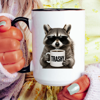 Raccoon Trashy coffee mug — model