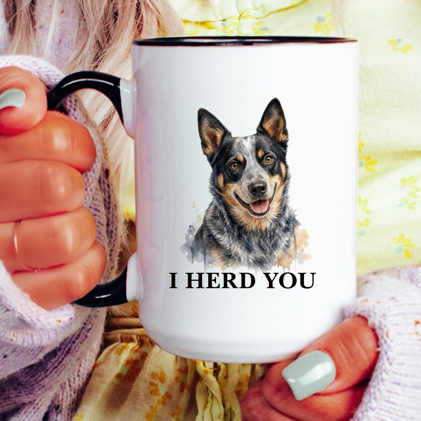I Herd You coffee mug — model