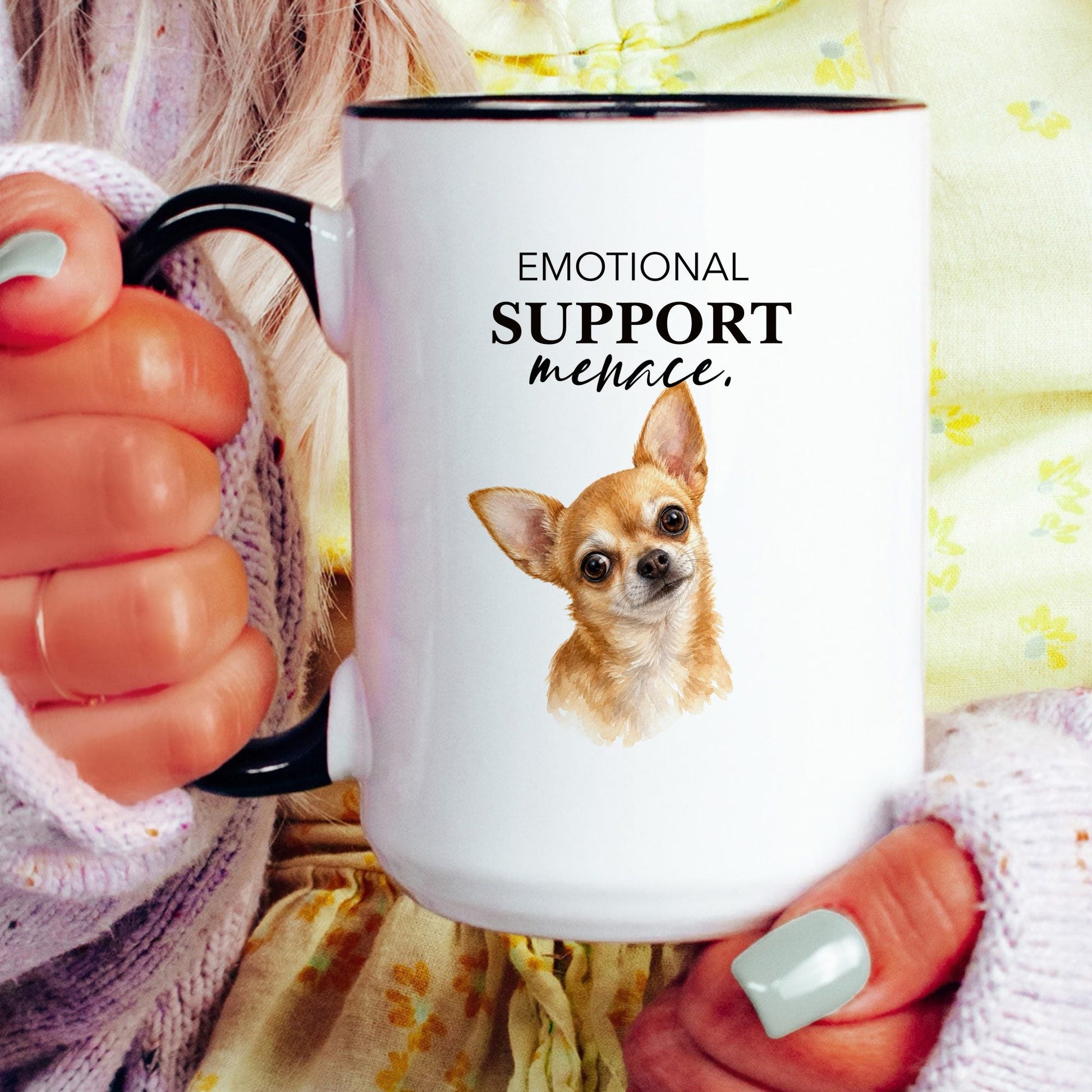 Emotional Support Menace coffee mug — model