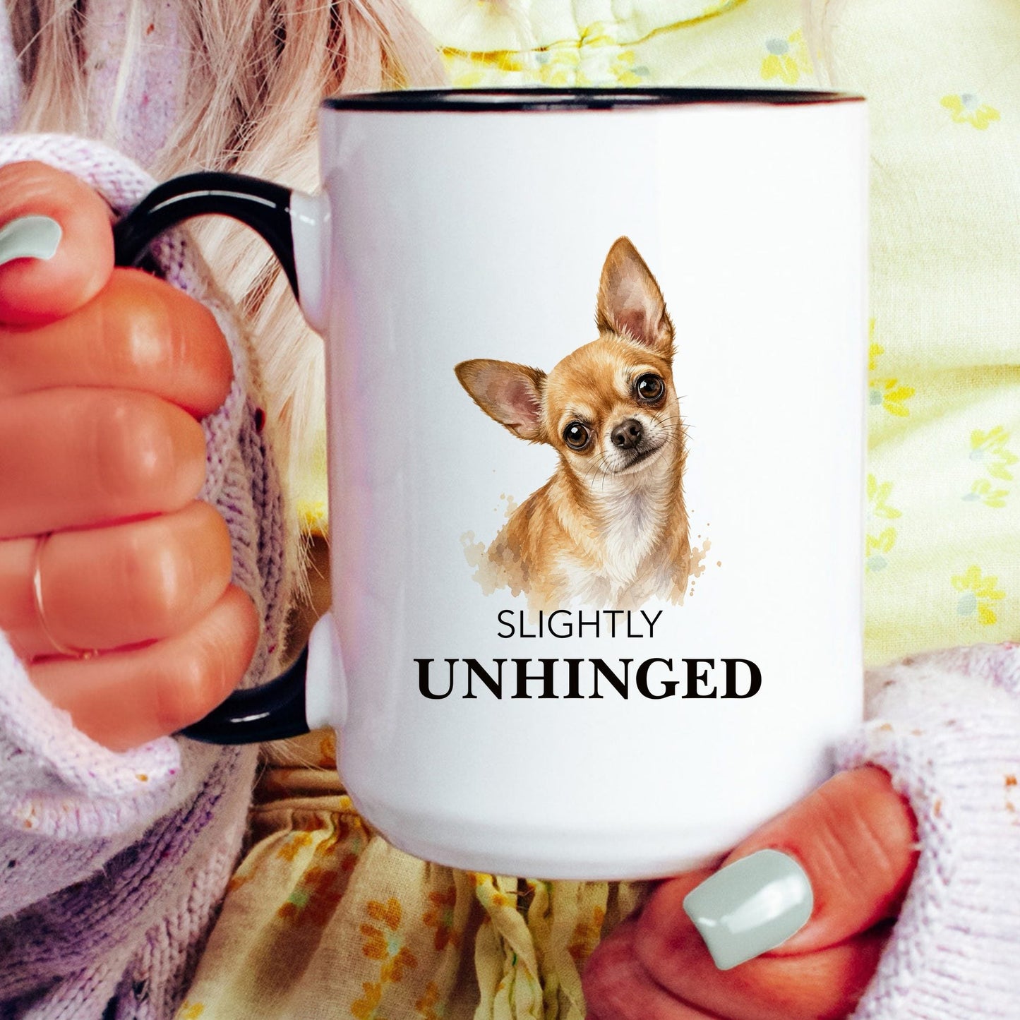 Slightly Unhinged coffee mug — model