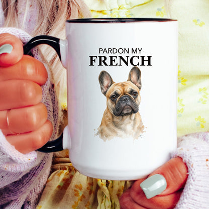 Pardon My French coffee mug — model