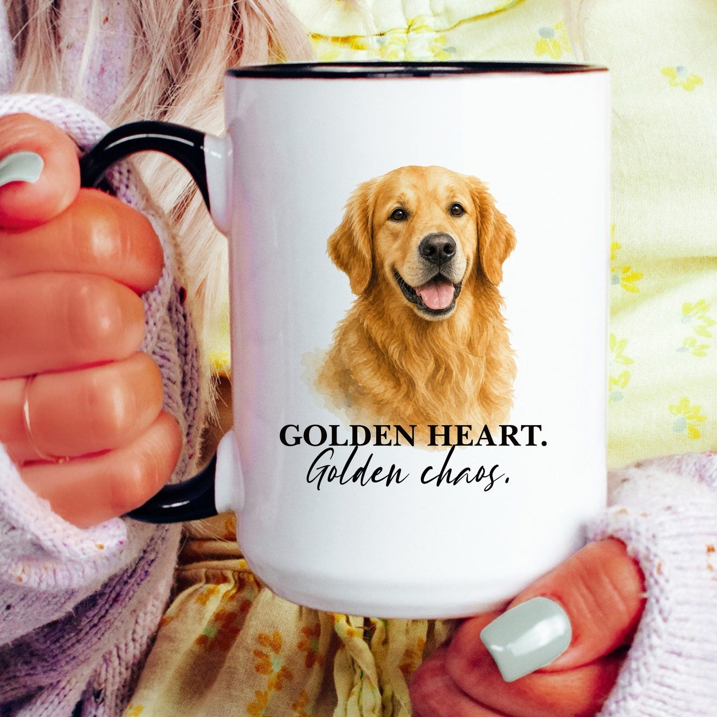Golden Heart. Golden Chaos coffee mug — model