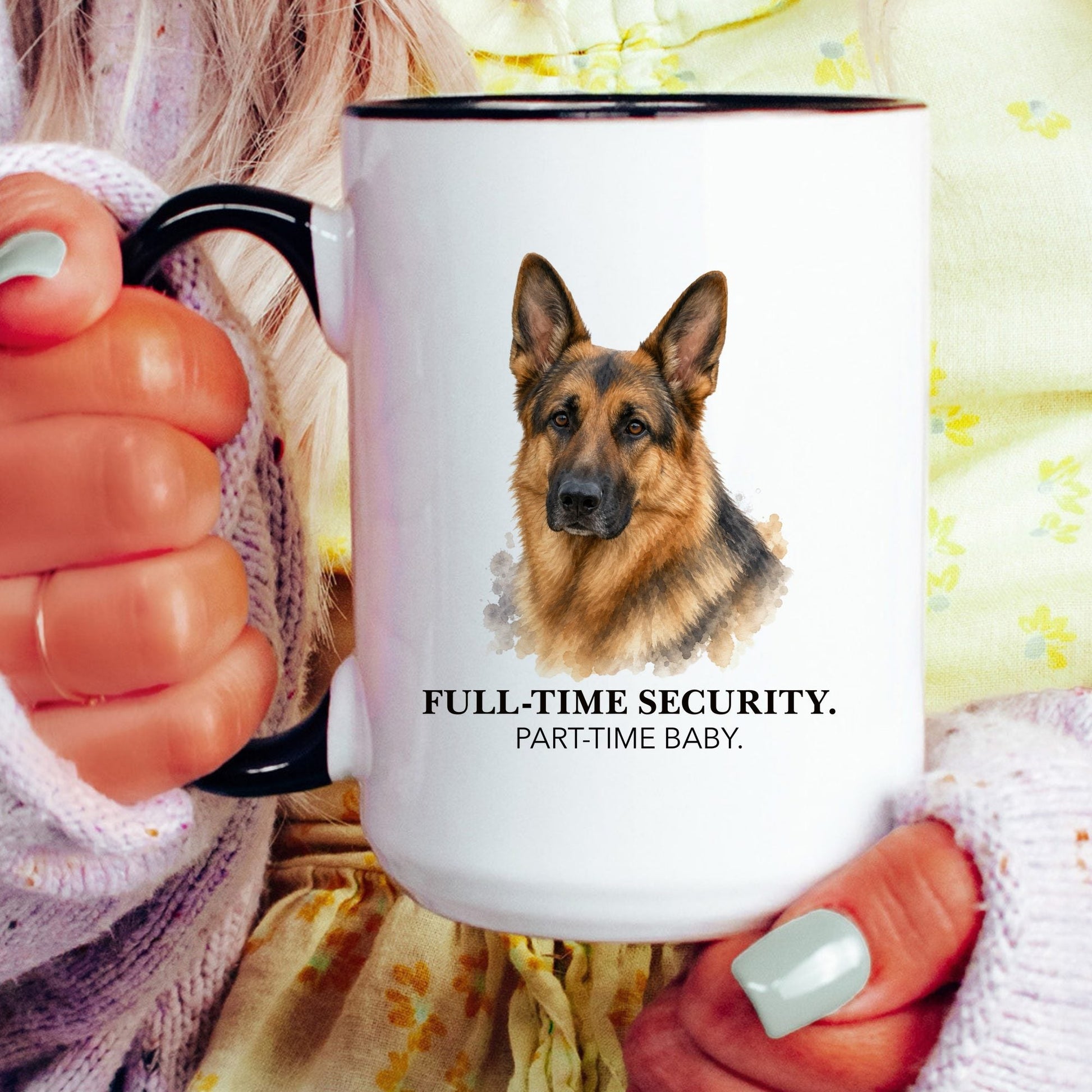 Full-Time Security. Part-Time Baby coffee mug — model