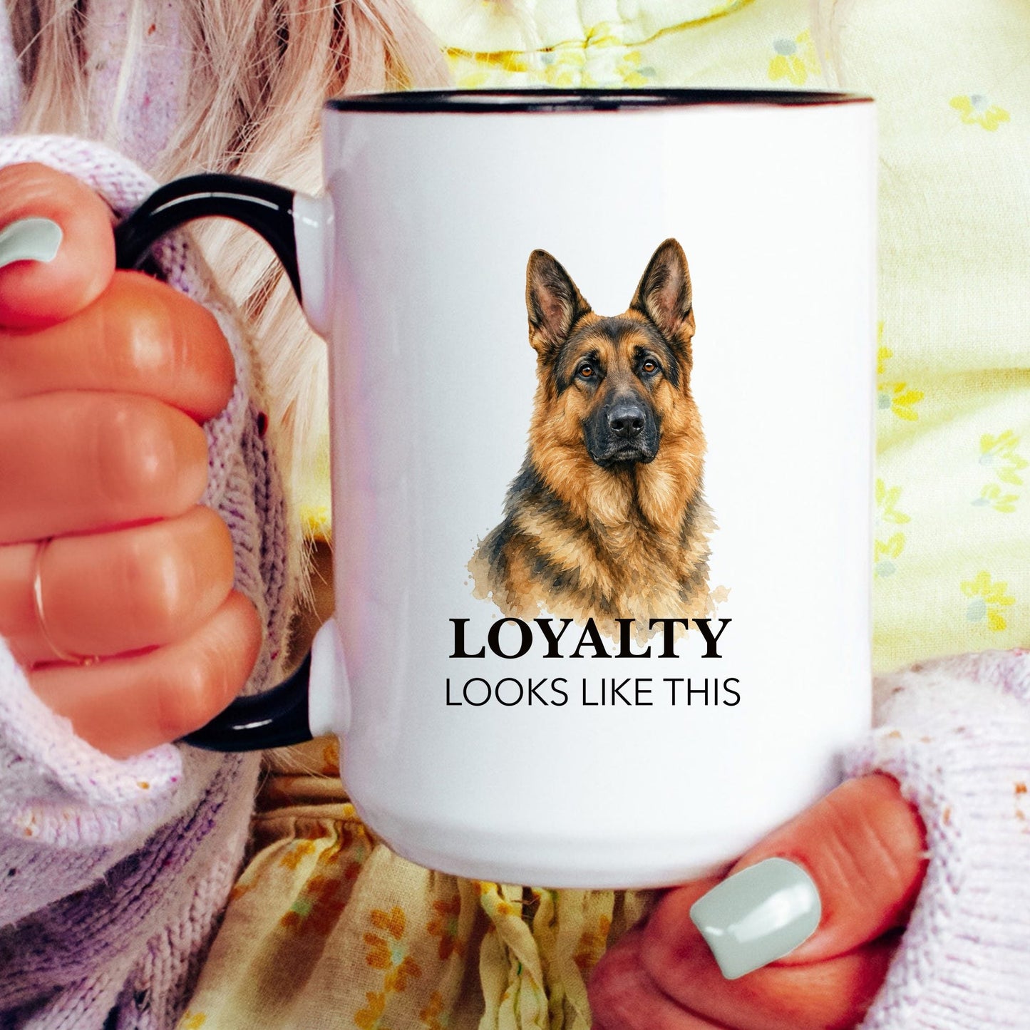 Loyalty Looks Like This coffee mug — model