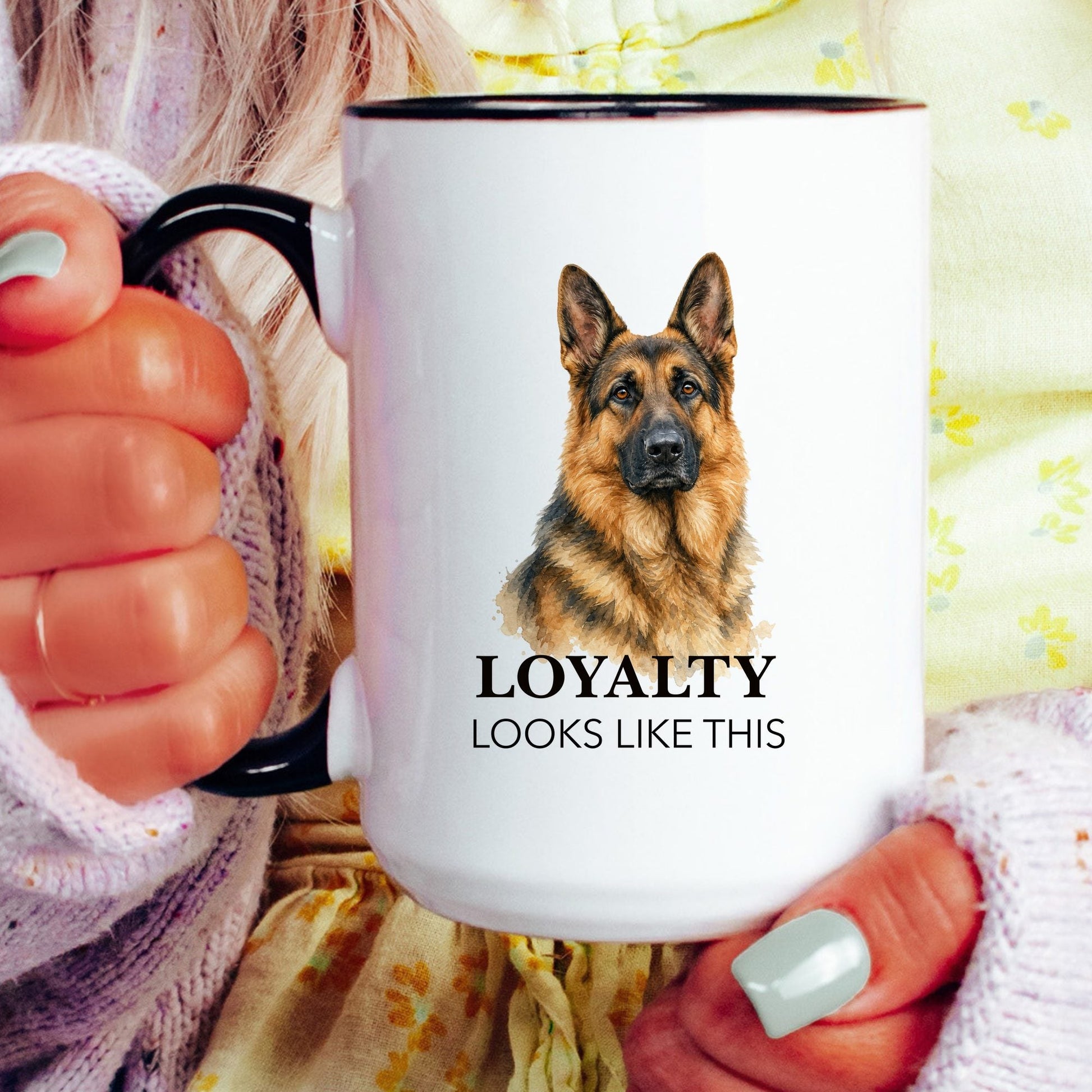 Loyalty Looks Like This coffee mug — model