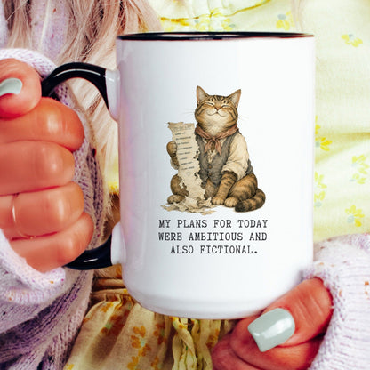 Ambitious and Fictional Plans Cat Mug