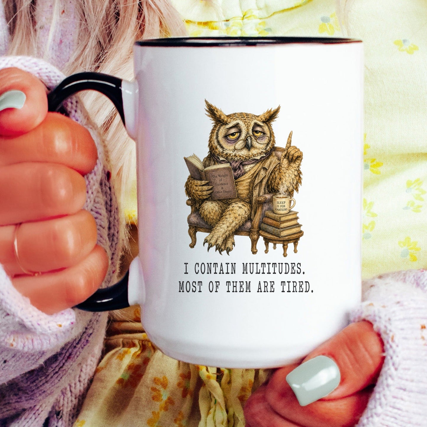 I Contain Multitudes Owl Mug