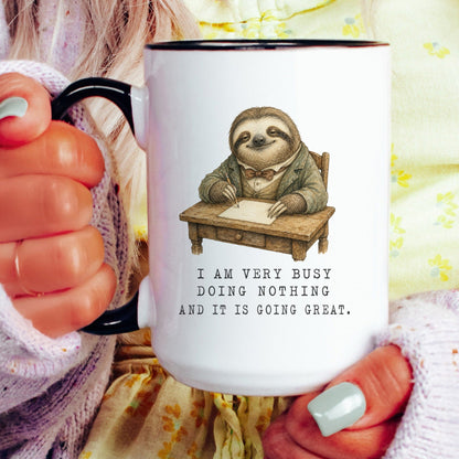 Busy Doing Nothing Sloth Mug
