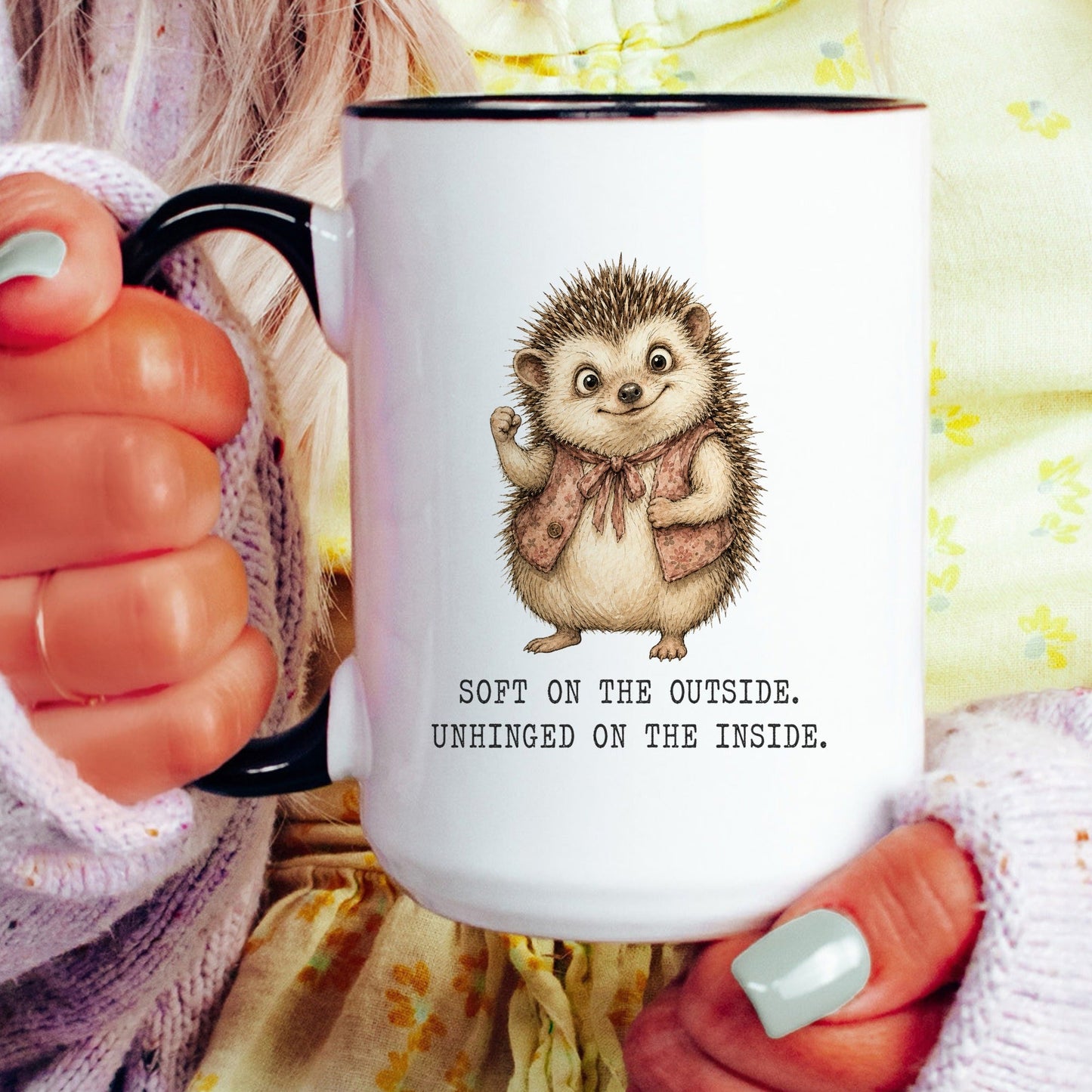 Soft But Unhinged Hedgehog Mug